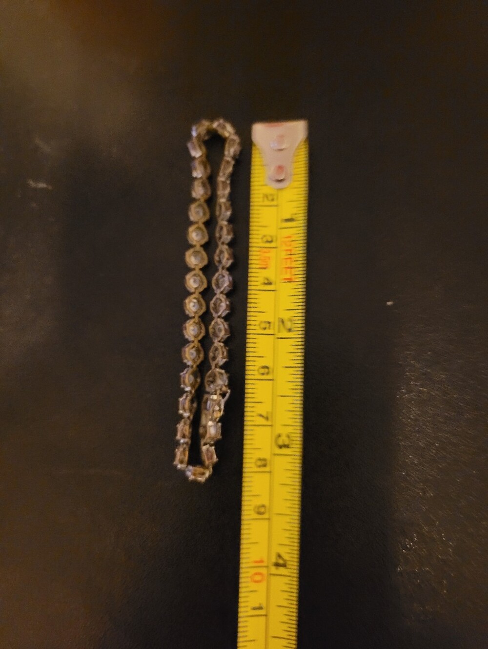 Vintage 90s White Diamantie Tennis Bracelet Unmarked/non Magnetic Could Be Strlg - Picture 11 of 16